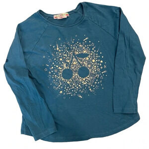 Bonpoint Long Sleeve Blue Cherry Printed Tee